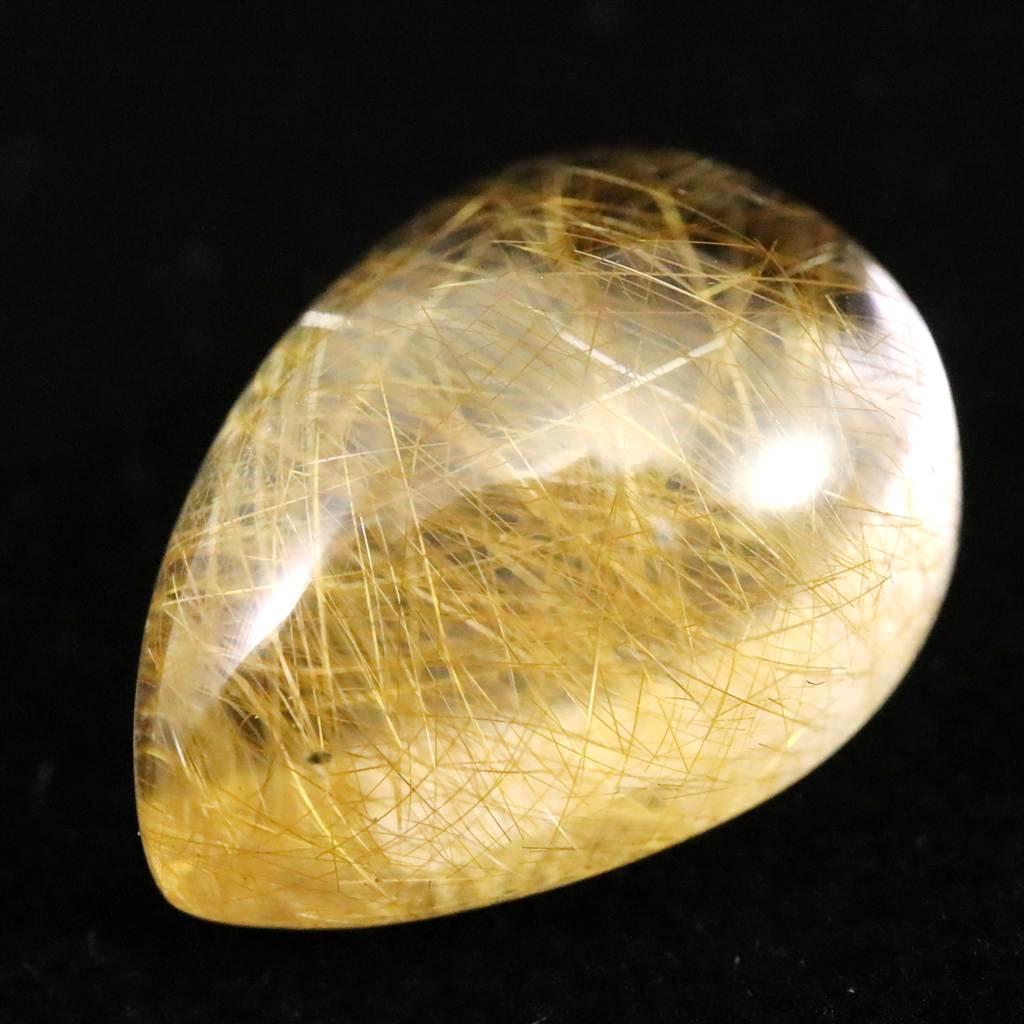 ヒマラヤ マニハール産 ゴールドルチル入り 水晶 ティアドロップ型 ルース 11.7ct #79580 | 5枚目