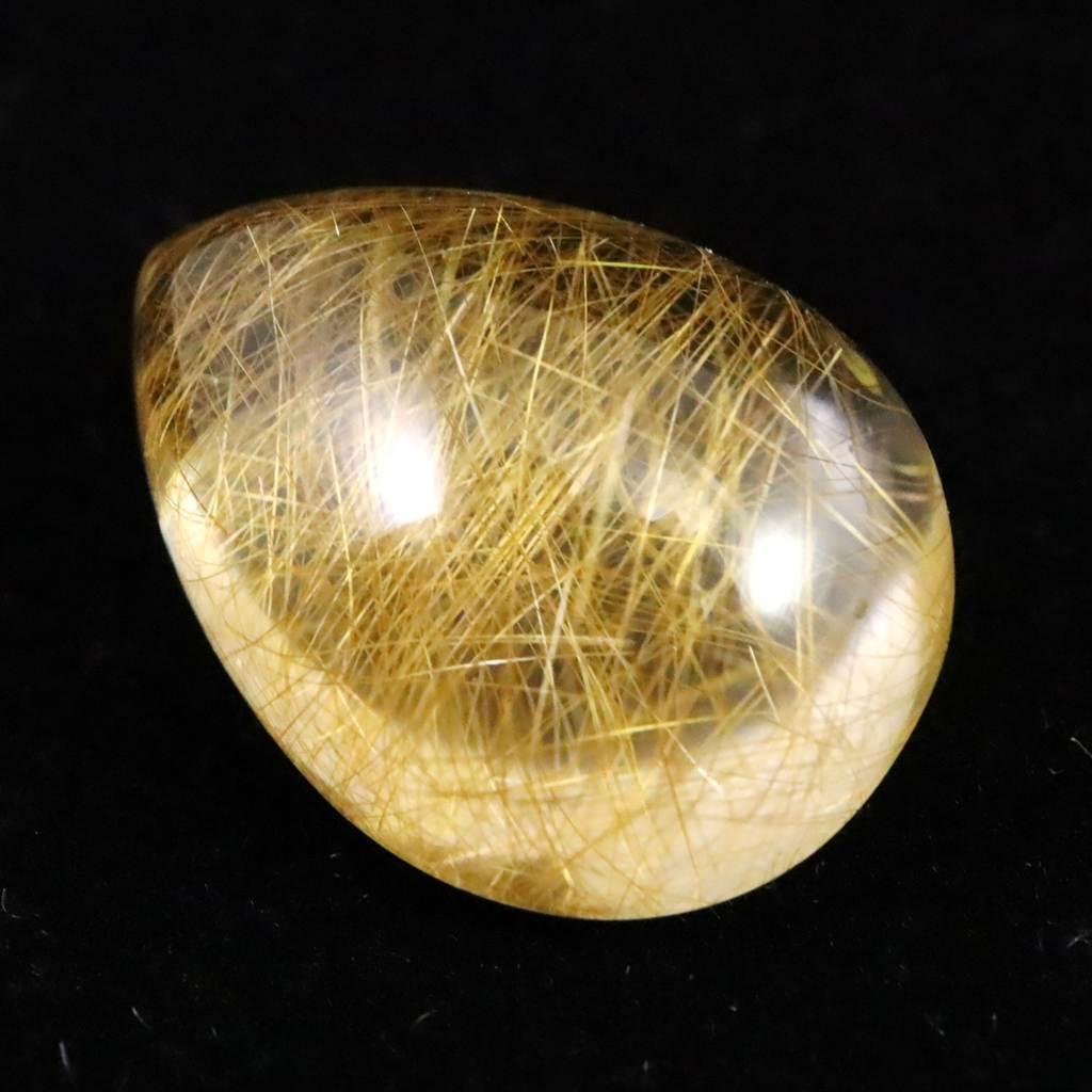 ヒマラヤ マニハール産 ゴールドルチル入り 水晶 ティアドロップ型 ルース 11.7ct #79580 | 6枚目