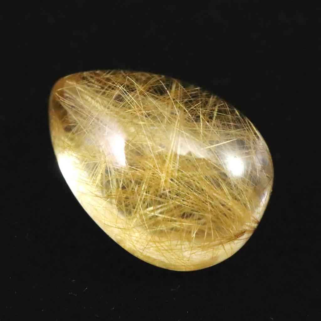 ヒマラヤ マニハール産 ゴールドルチル入り 水晶 ティアドロップ型 ルース 9.8ct #92418 | 2枚目