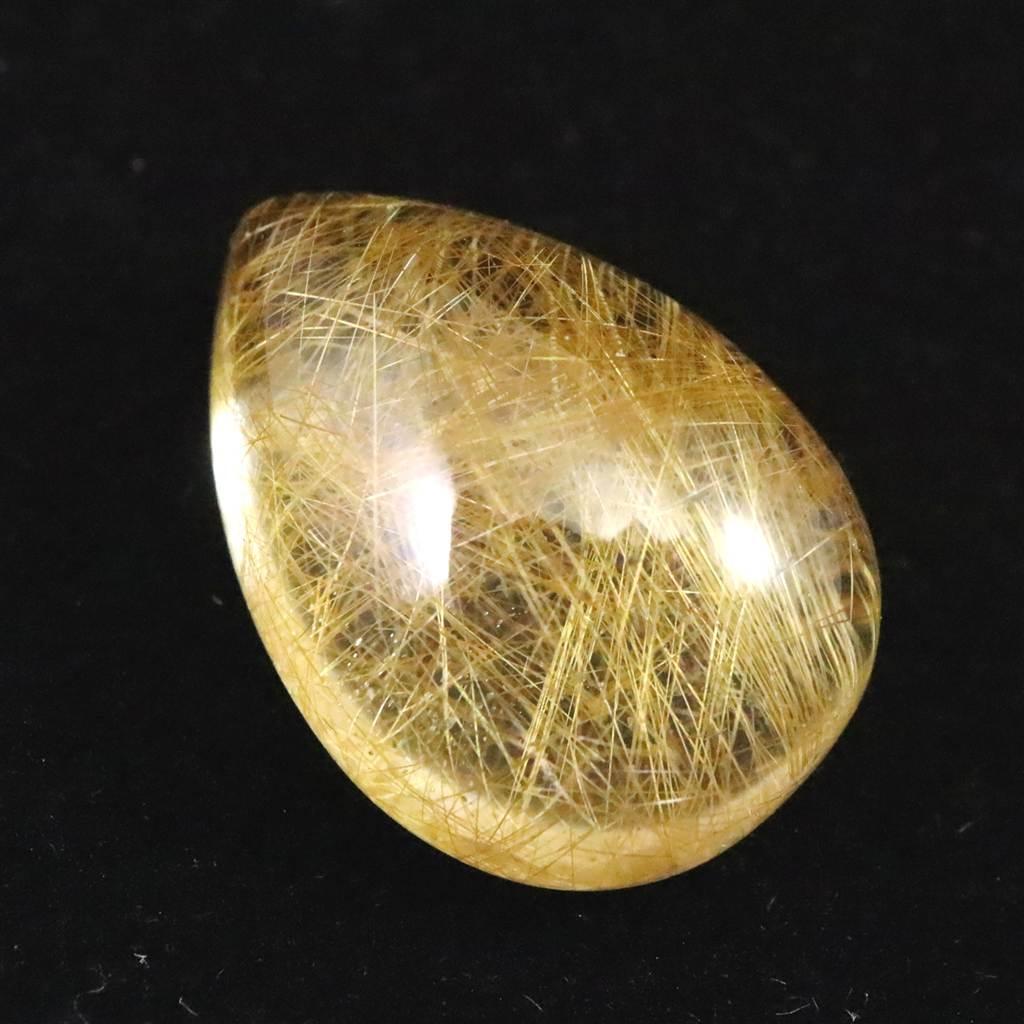 ヒマラヤ マニハール産 ゴールドルチル入り 水晶 ティアドロップ型 ルース 9.3ct #41347 | 2枚目