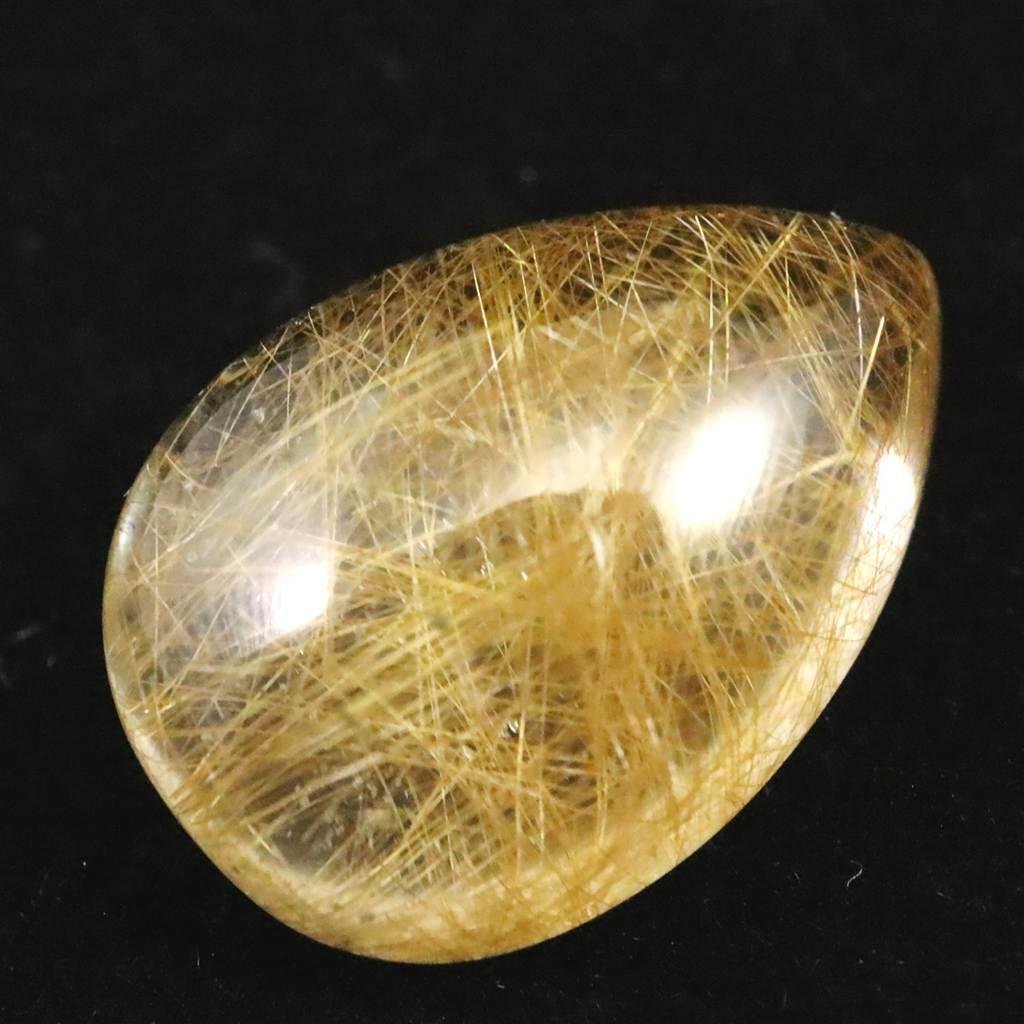 ヒマラヤ マニハール産 ゴールドルチル入り 水晶 ティアドロップ型 ルース 9.3ct #41347 | 3枚目