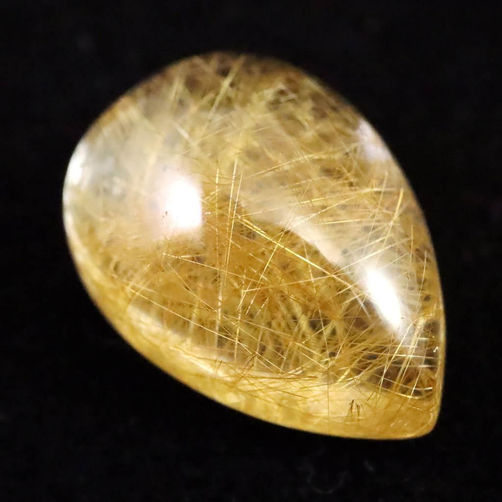 ヒマラヤ マニハール産 ゴールドルチル入り 水晶 ティアドロップ型 ルース 9.3ct #41347 | 4枚目