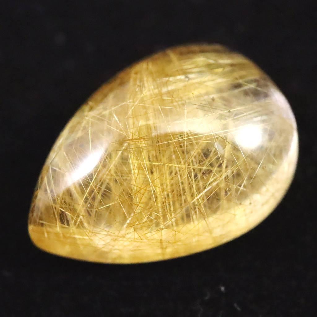 ヒマラヤ マニハール産 ゴールドルチル入り 水晶 ティアドロップ型 ルース 9.3ct #41347 | 5枚目