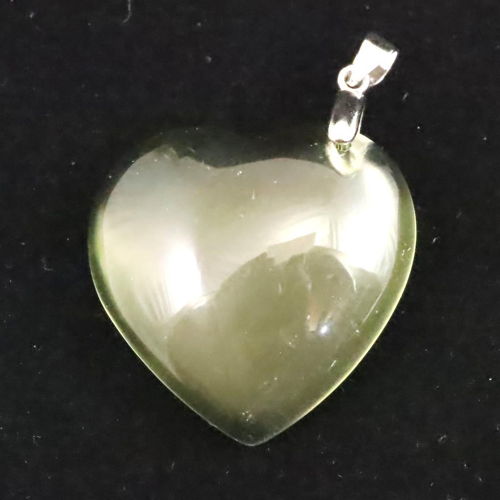 リビアンデザートグラス 28mmハートポリッシュ ペンダント 8.7g  #77791