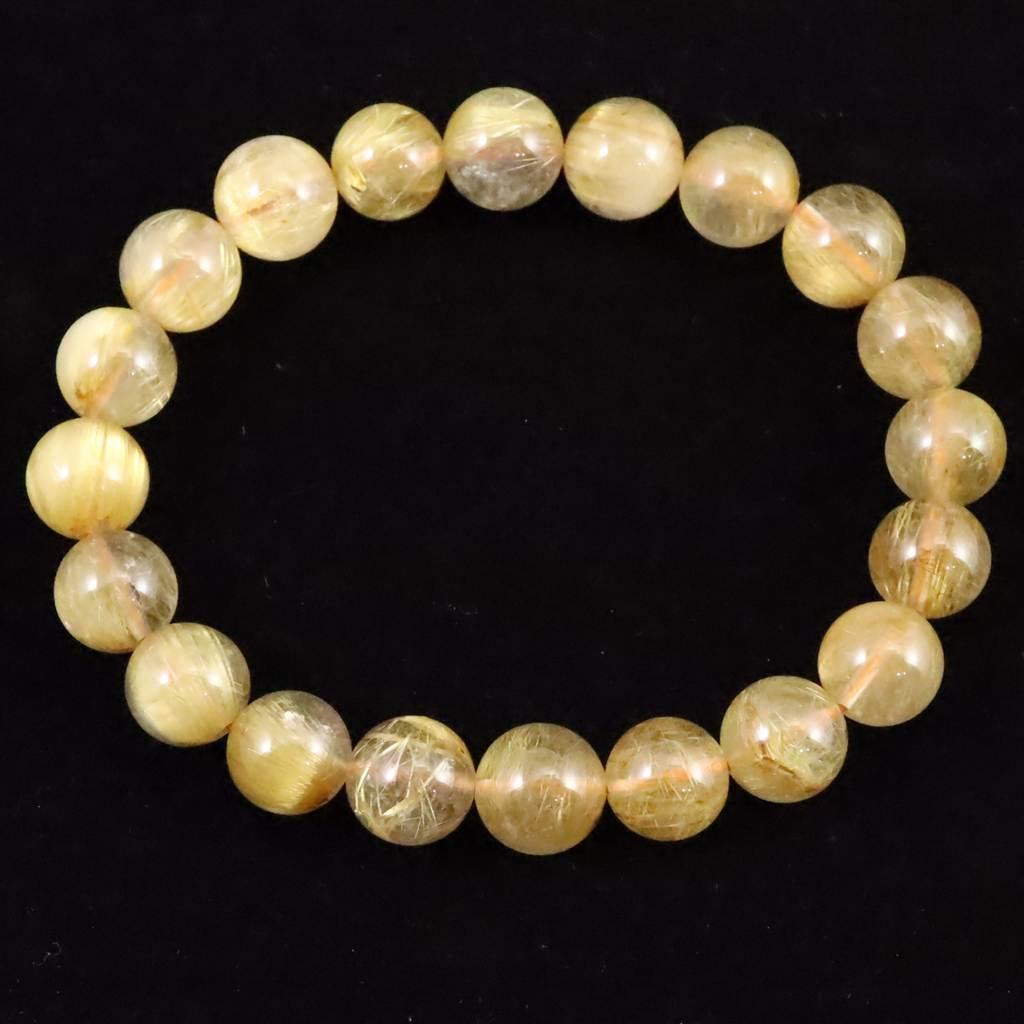 ゴールドルチルクォーツ 3A 9mmブレスレット 24.2g #29509