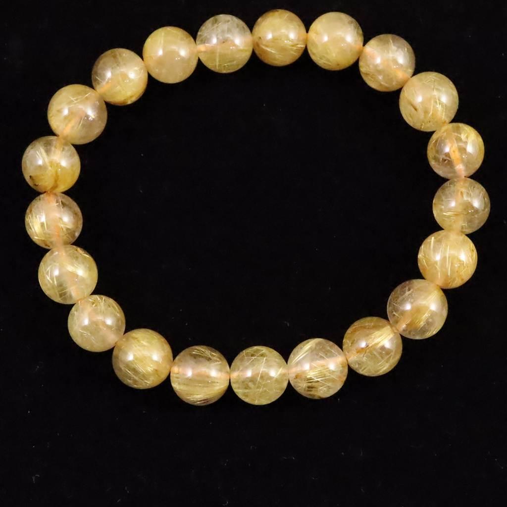 ゴールドルチルクォーツ 3A 9mmブレスレット 22.4g #31250