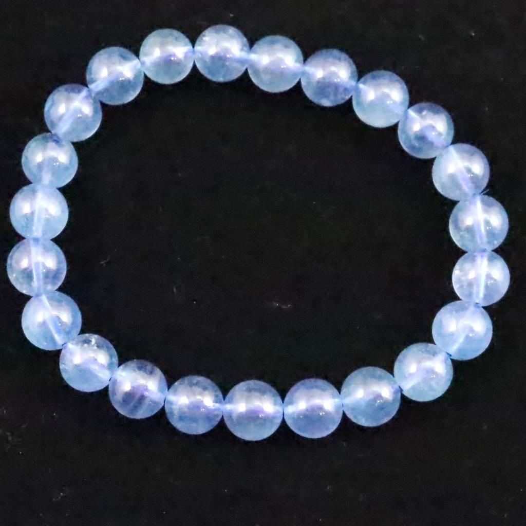 ブラジル産 サンタマリア アクアマリン 8mmブレスレット 17.9g #60964