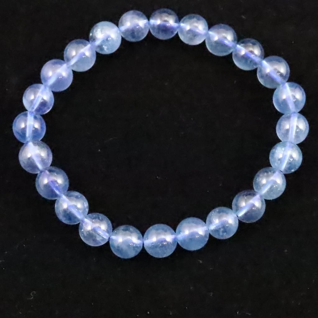 ブラジル産 サンタマリア アクアマリン 7.5mmブレスレット 14.8g #61574