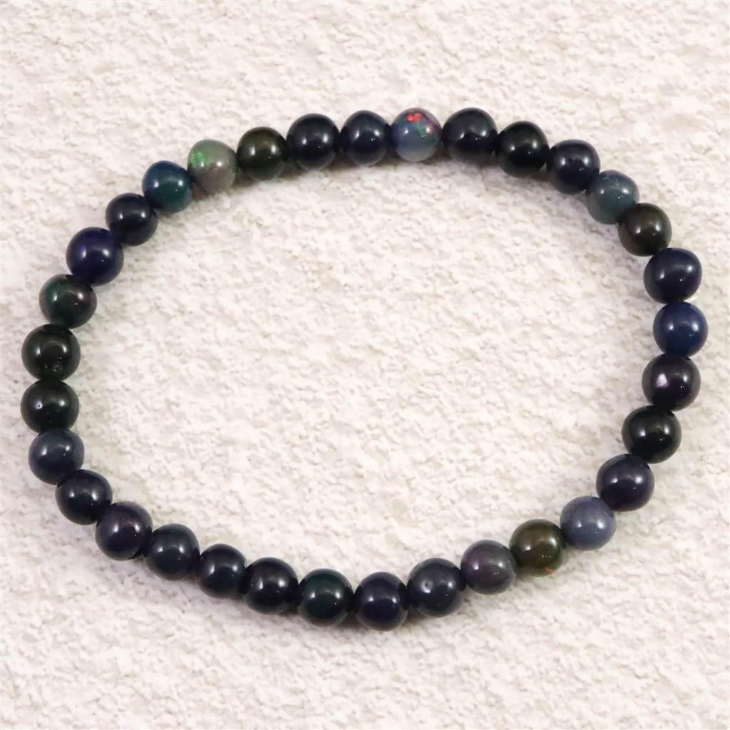 ブラックプレシャスオパール 5.5mmブレスレット 5.2g #84290