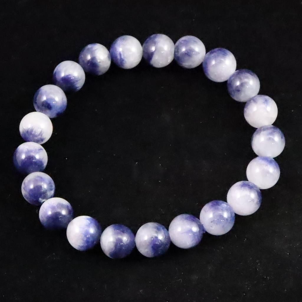 デュモルチェライトインクォーツ 9mm玉　ブレスレット 22.5g #71552