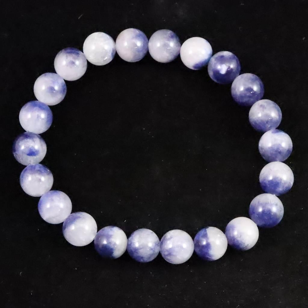 デュモルチェライトインクォーツ 8.5mm玉　ブレスレット 20.0g #36980