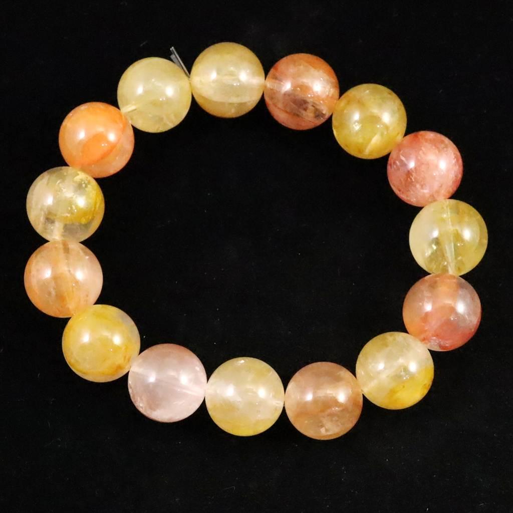 オーロラクォーツ ライモナイトインクォーツ 14.5mmブレスレット 65.5g #74090