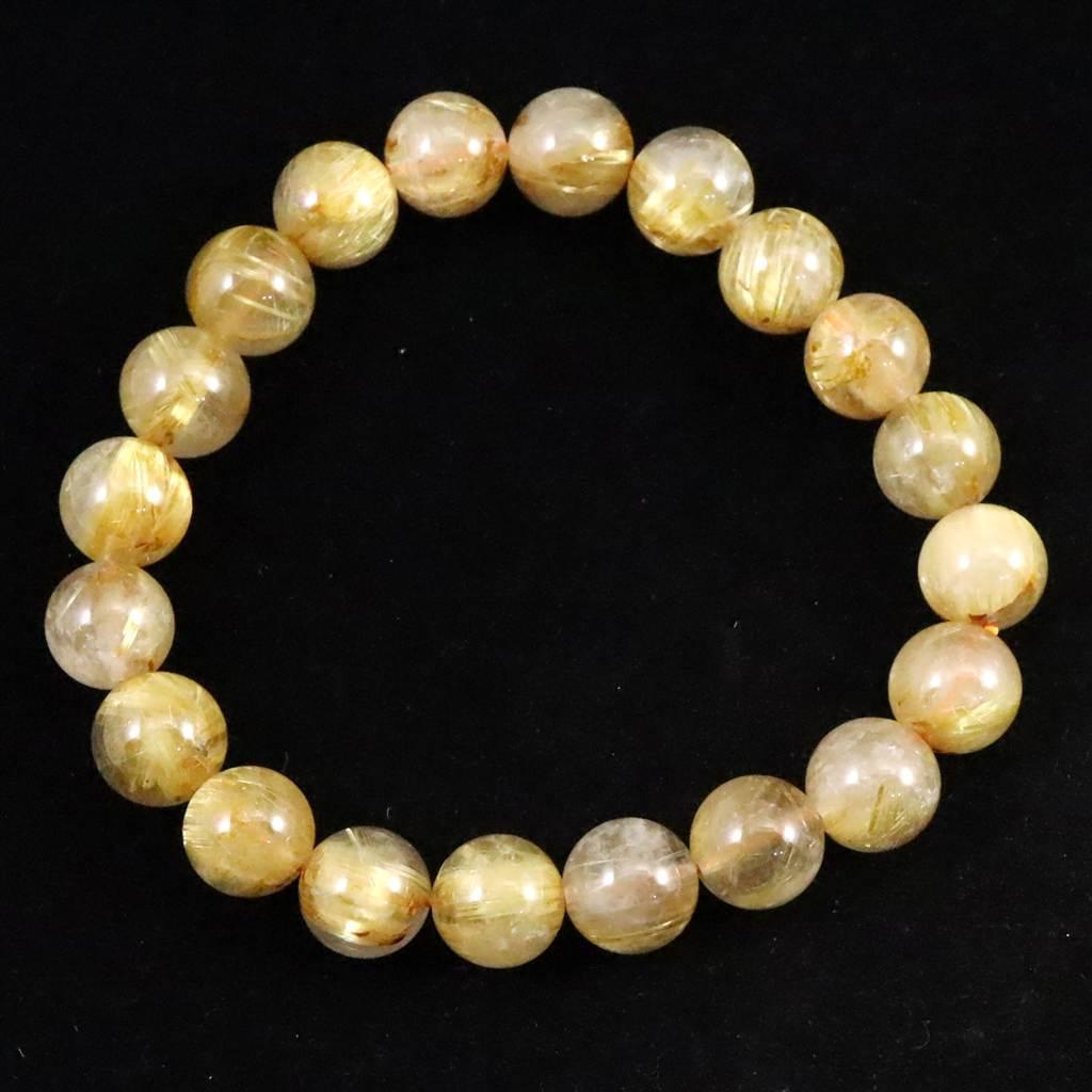 ゴールドルチルクォーツ AAAA 9.5mmブレスレット 25.7g #10805