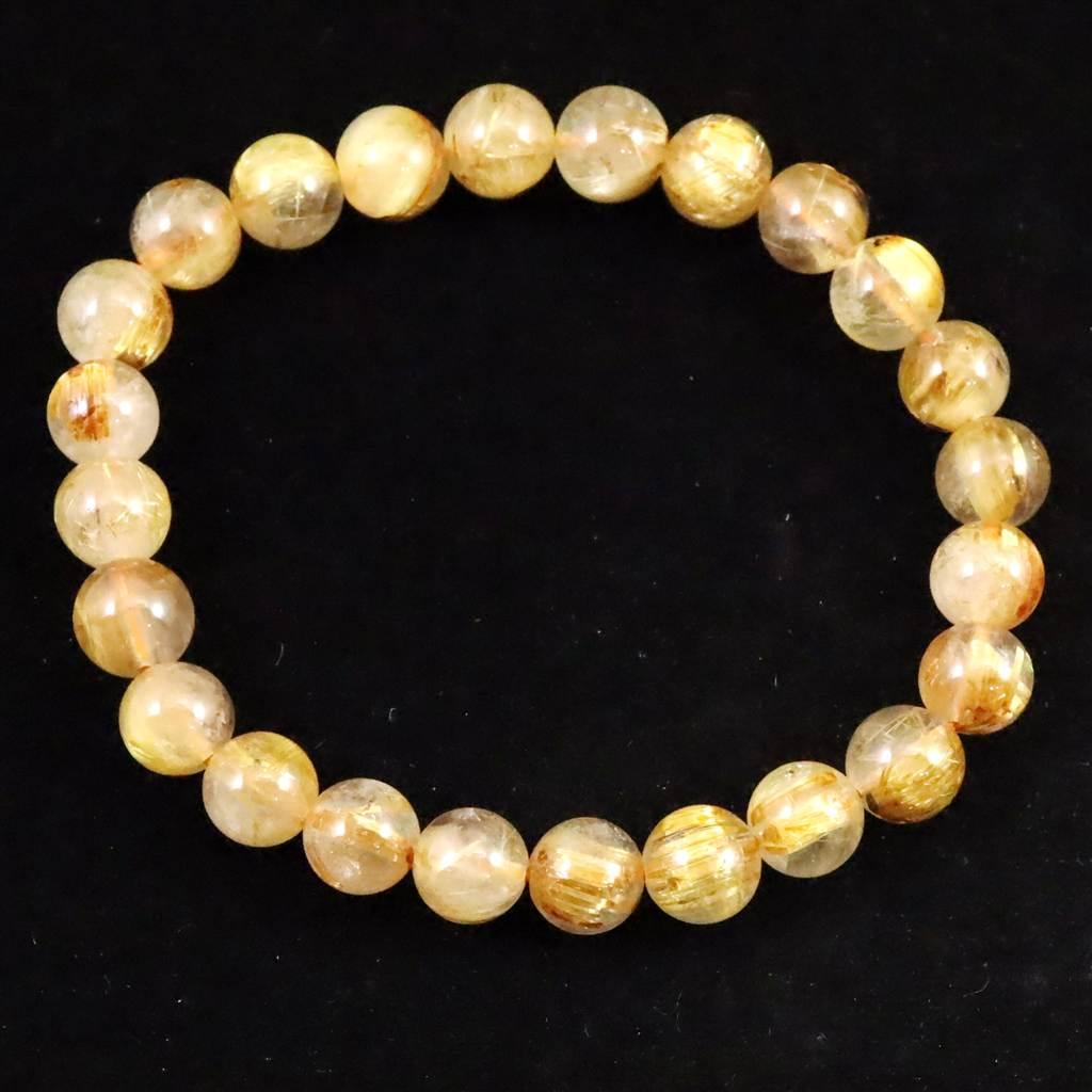 ゴールドルチルクォーツ AAAA 7.5mmブレスレット 15.0g #88603