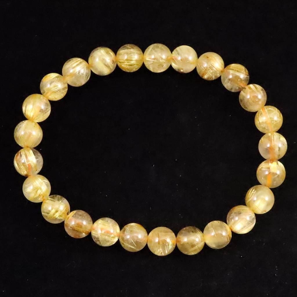 ゴールドルチルクォーツ AAAA 7.5mmブレスレット 15.3g #42740