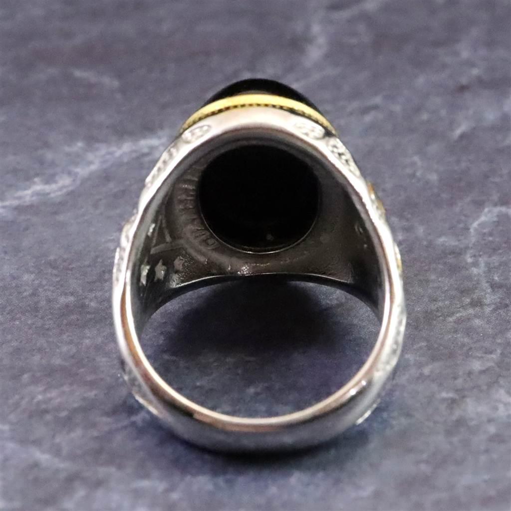 ビリトナイト　インドネシア産テクタイト　18mmオーバル　リング　19号 #45290 | 5枚目