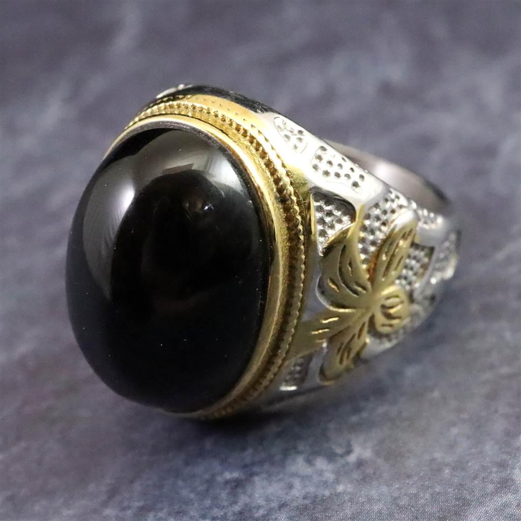 ビリトナイト　インドネシア産テクタイト　18mmオーバル　リング　19号 #45290 | 7枚目