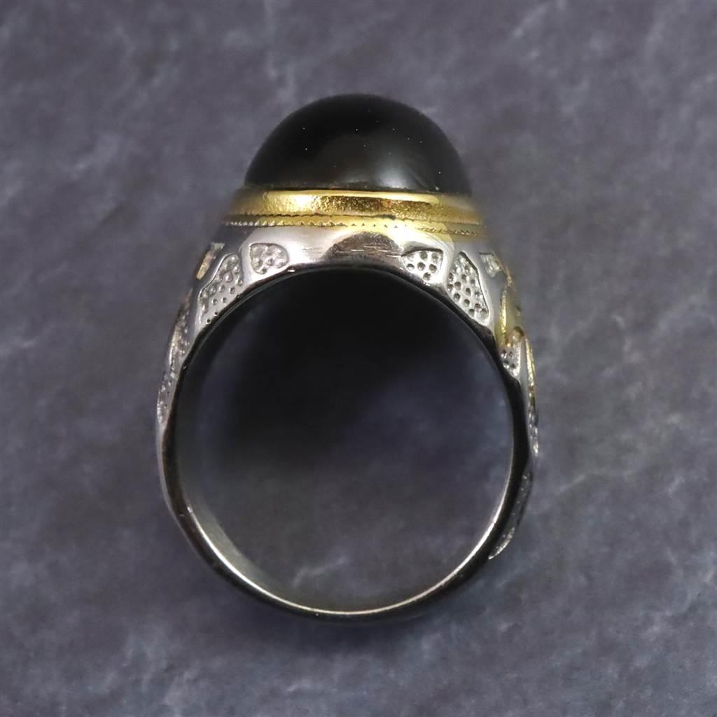 ビリトナイト　インドネシア産テクタイト　18mmオーバル　リング　19号 #45290 | 8枚目