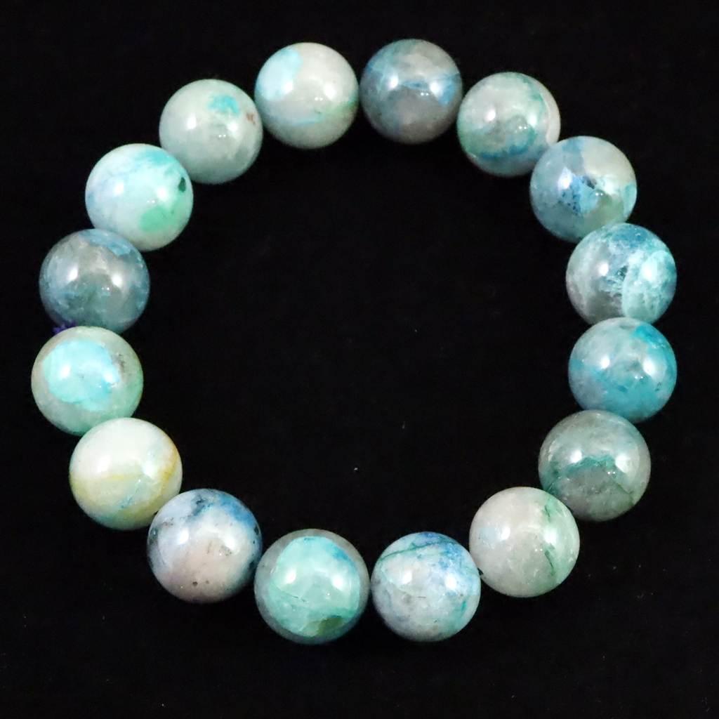 クリソコラシリカ  12mmブレスレット 44.3g #39235