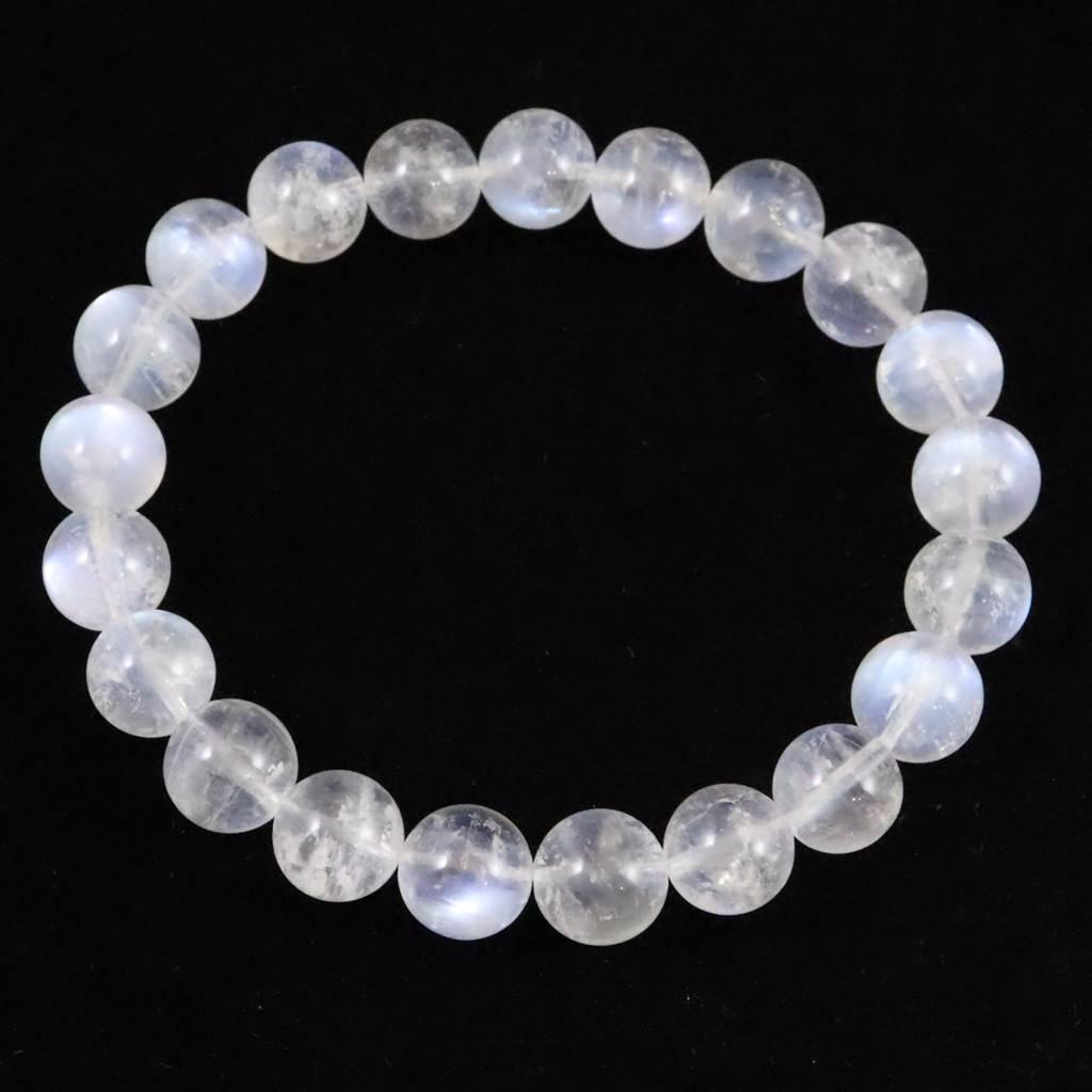 ブルー ムーンストーン ホワイトラブラドライト A 9.5mmブレスレット 25.6g #19277