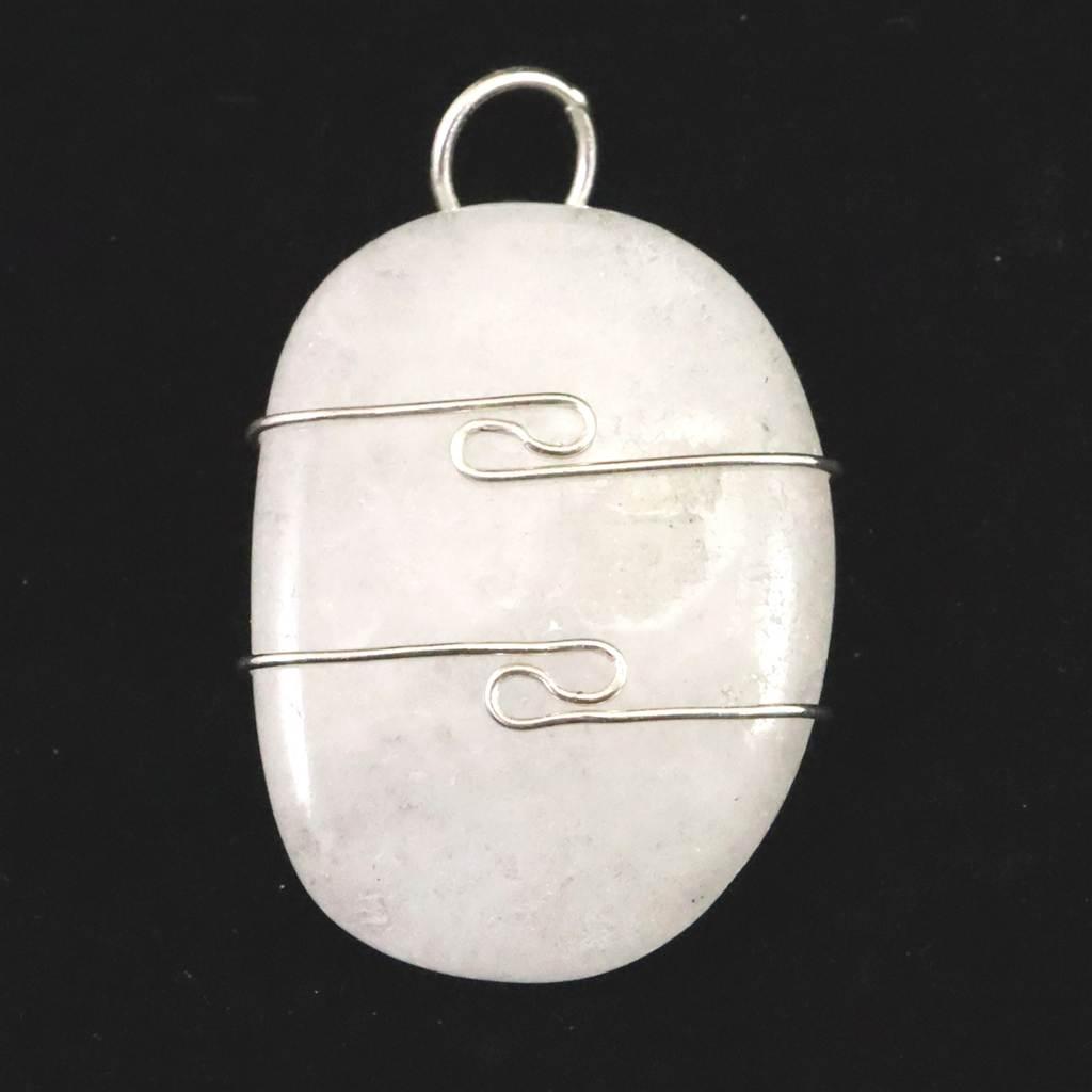 H&E社 ニュージーランドホワイトアゼツライト  タンブル ペンダント 8.2g　 #67221