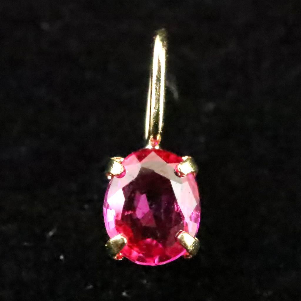 天然ルビー 4X3mm オーバルカット ペンダント  K18YG   0.15ct   #212001枚目の画像