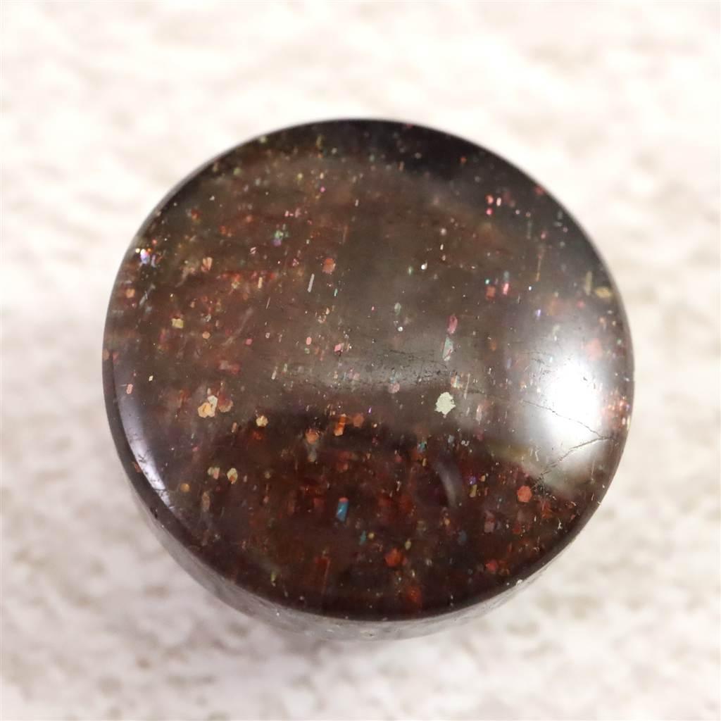 ブラッドショット アイオライトサンストーン15mmラウンド カボション 3.8g #45747 | 4枚目