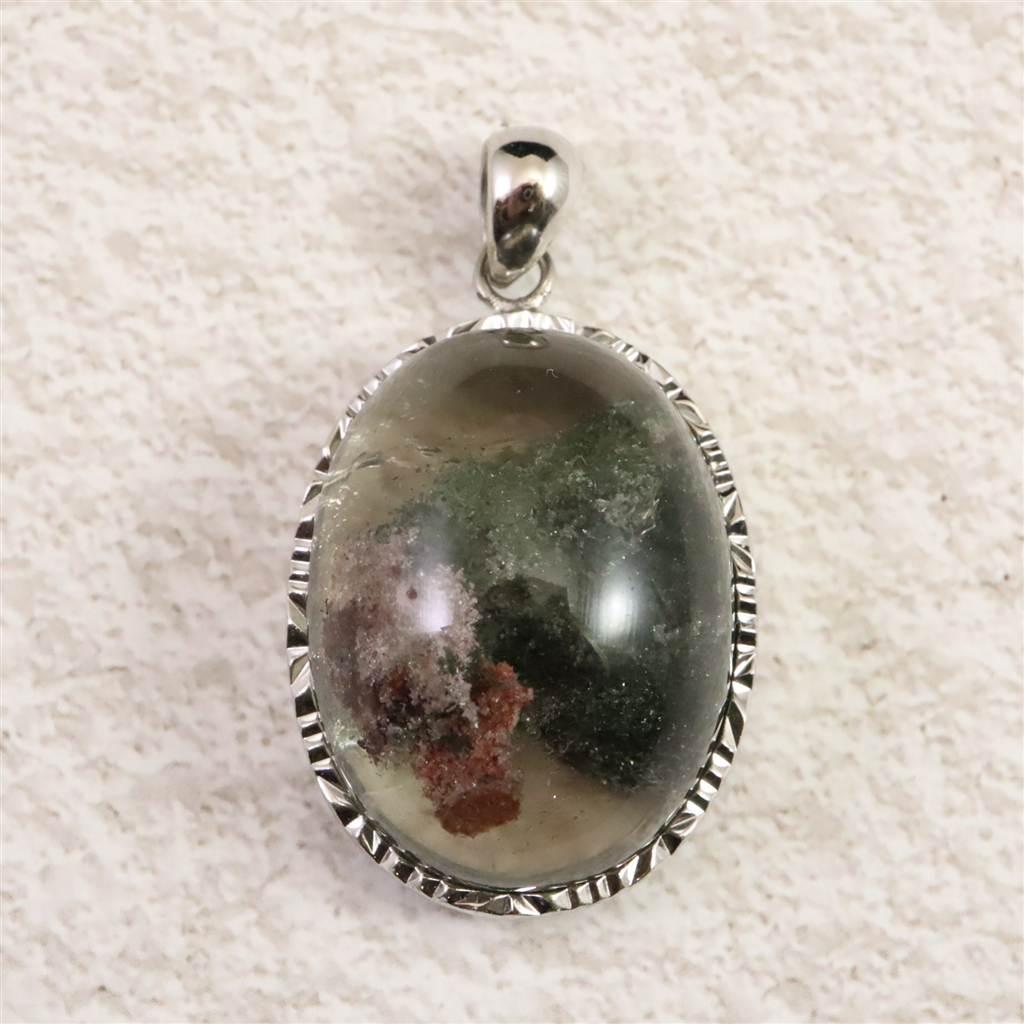 庭園水晶 ガーデンクォーツ　26mmオーバル ペンダント 13.1g #414941枚目の画像