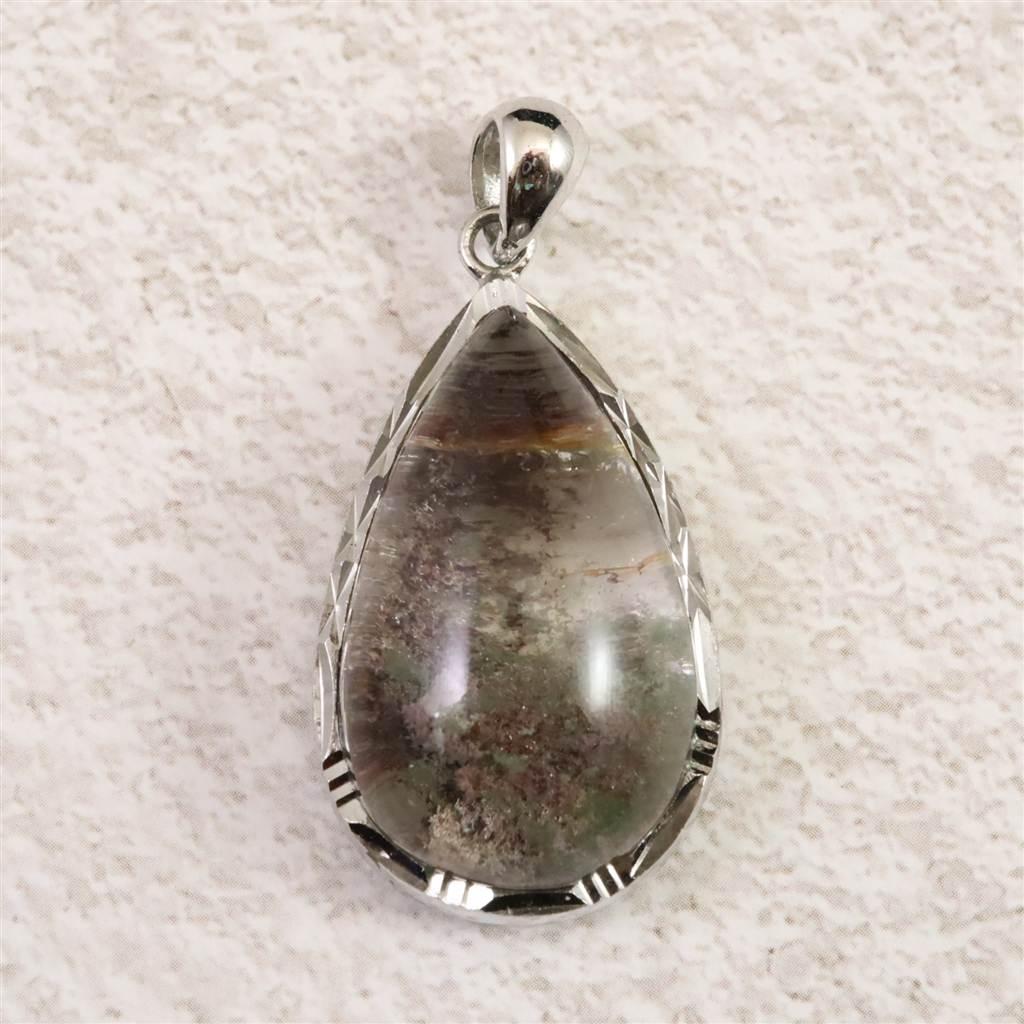 庭園水晶 ガーデンクォーツ　25x15mm　ドロップ ペンダント 9.65g #671611枚目の画像