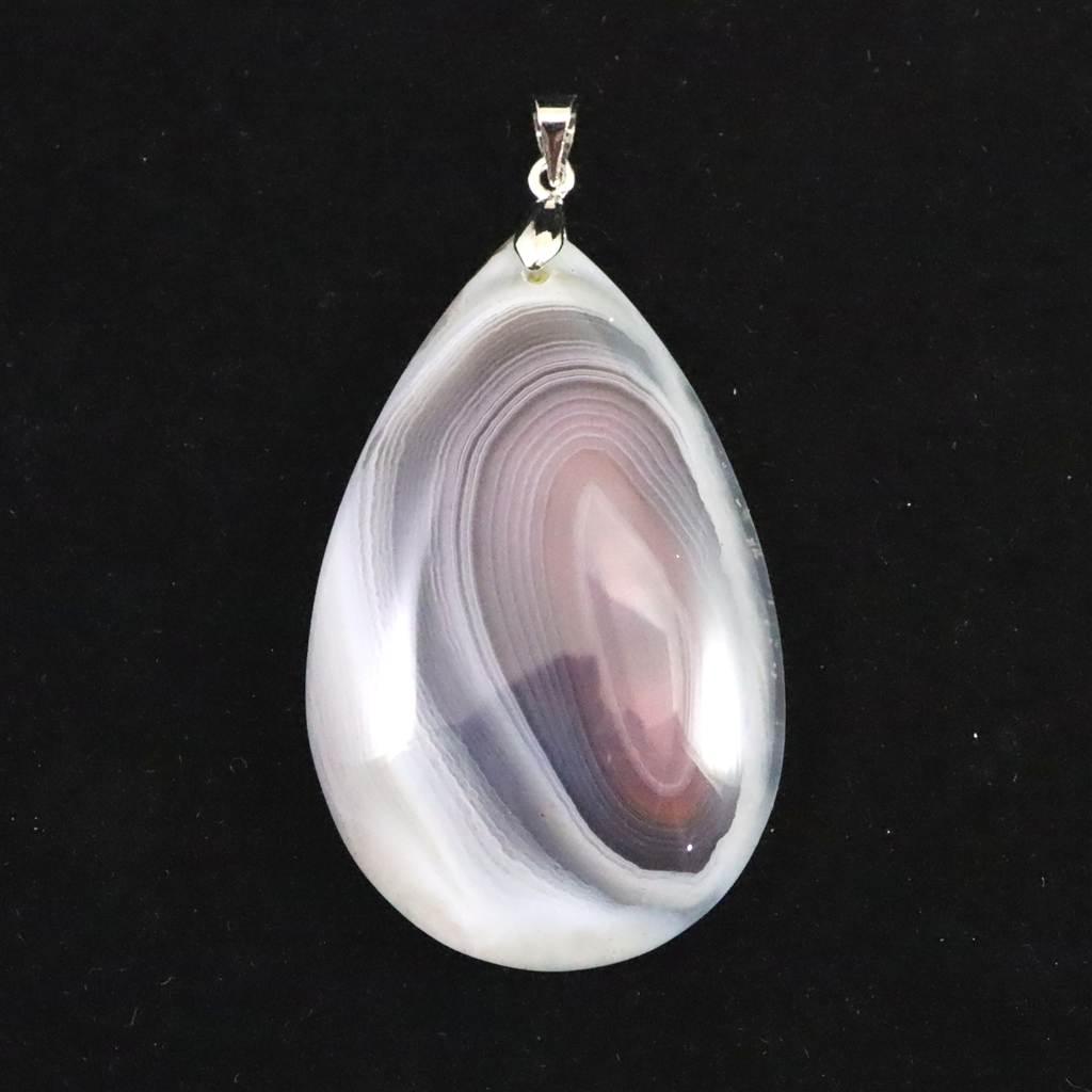 天然 縞瑪瑙 ボツワナアゲート　48mmペアシェイプ ペンダント 18.3g #796911枚目の画像