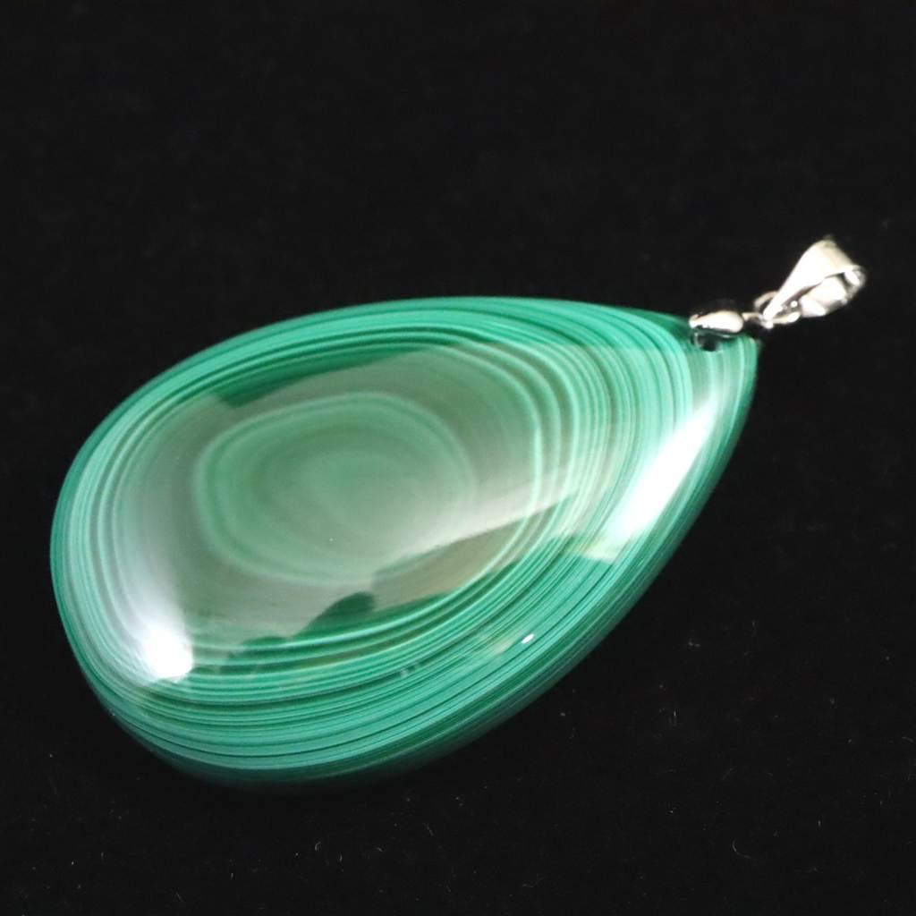 天眼マラカイト 孔雀石 40mmペアシェイプ ペンダント 17.8g #11241 | 5枚目