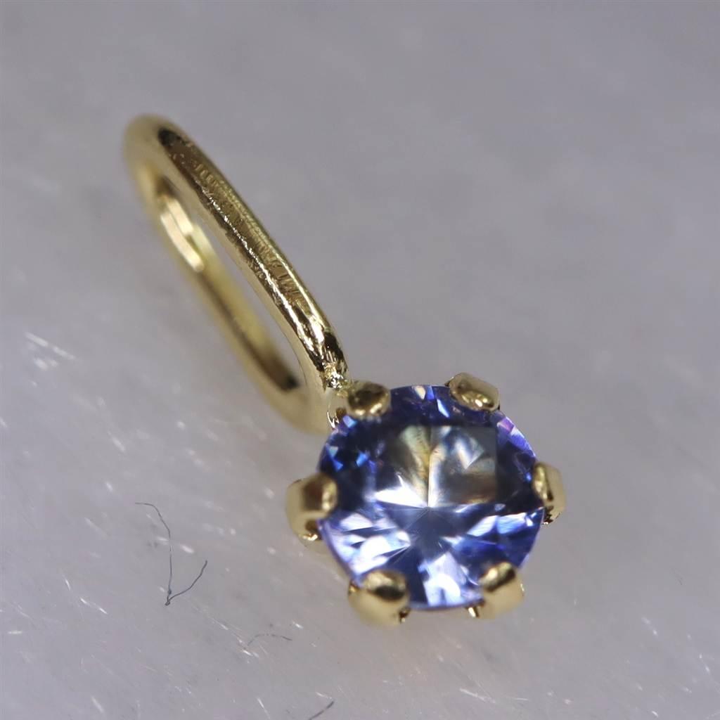 ベニトアイト 2.5mmラウンドカット ペンダント 18KYG 0.08ct #97683 | 5枚目