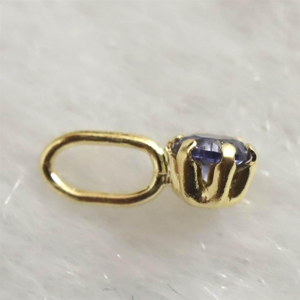 ベニトアイト 2.5mmラウンドカット ペンダント 18KYG 0.08ct #97683 | 6枚目
