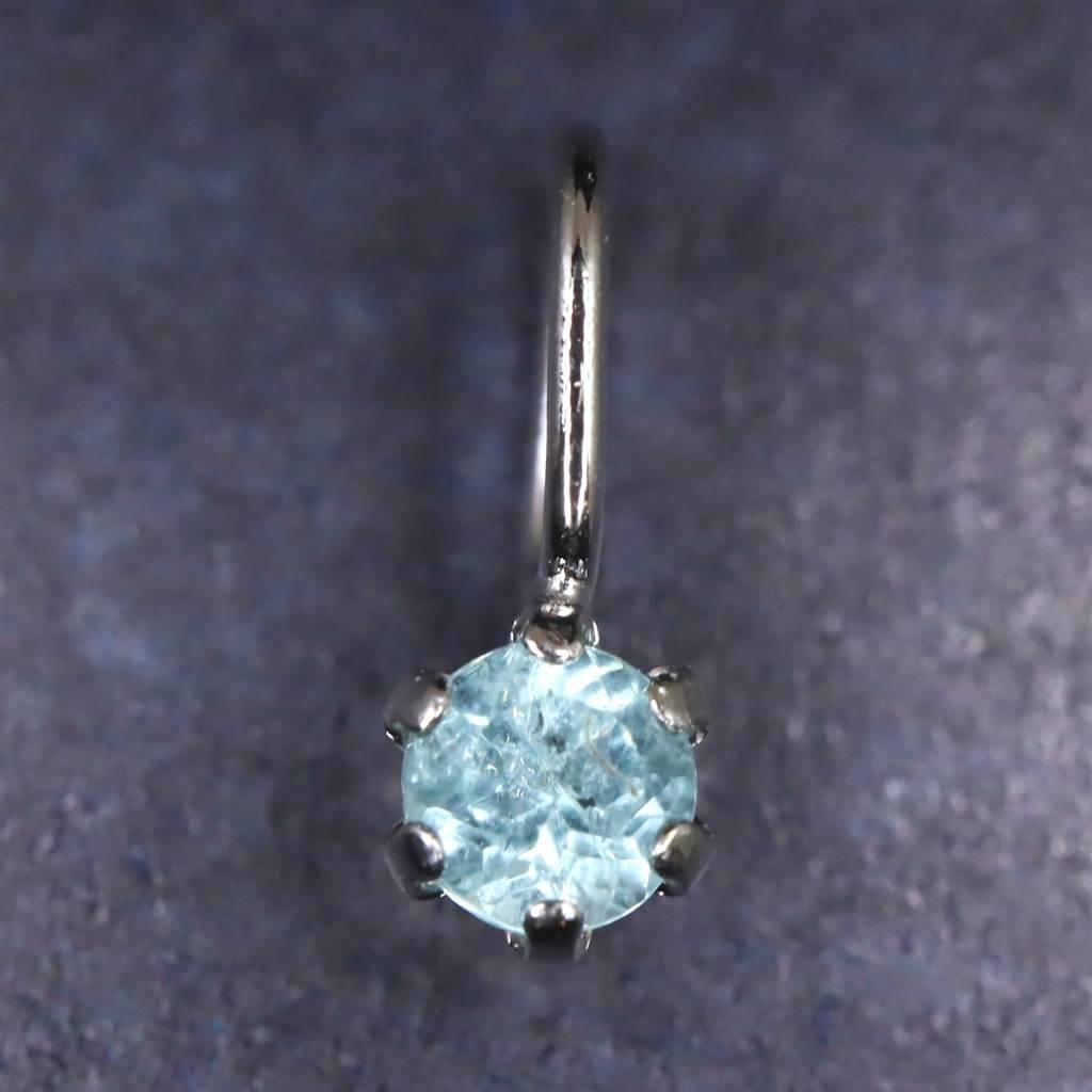 パライバトルマリン 2.5mmラウンドカット ペンダント 18KWG 0.05ct #217951枚目の画像