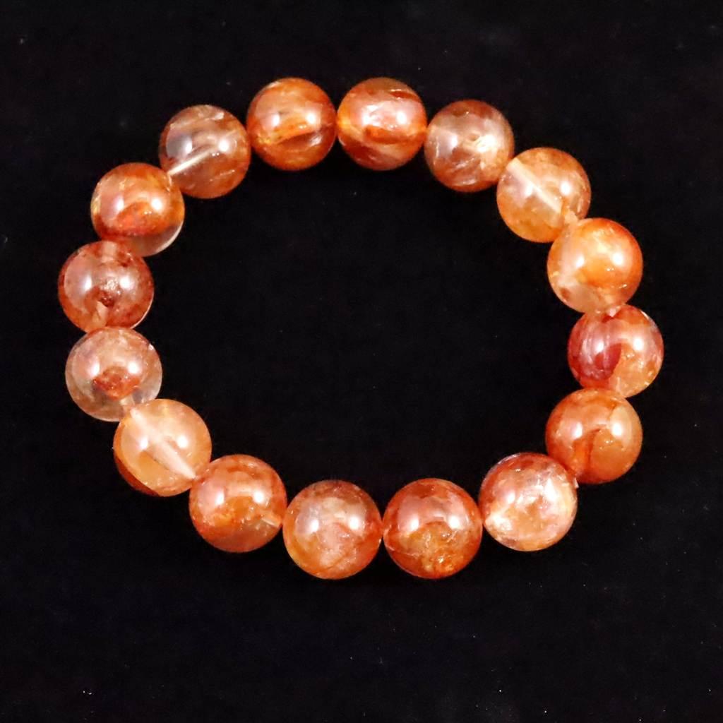 ヘマタイトインクォーツ ライモナイトインクォーツ 13mmブレスレット 52.1g #925801枚目の画像