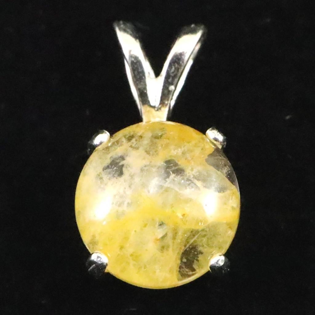 H&E社 ヒマラヤゴールドアゼツライト(AZOZEO) 8mmラウンド ペンダント 0.9g #452651枚目の画像