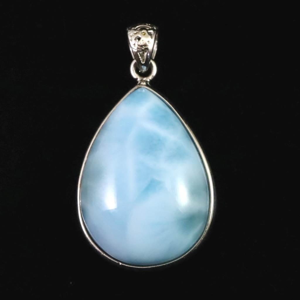 ラリマー AA 23mmペアシェイプ ペンダント 8.5g #580971枚目の画像