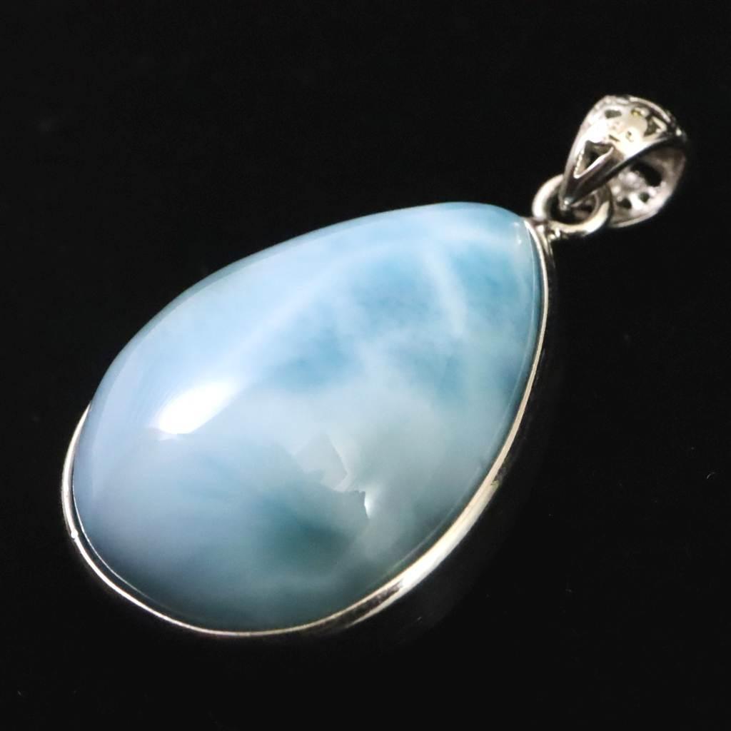 ラリマー AA 23mmペアシェイプ ペンダント 8.5g #58097 | 3枚目