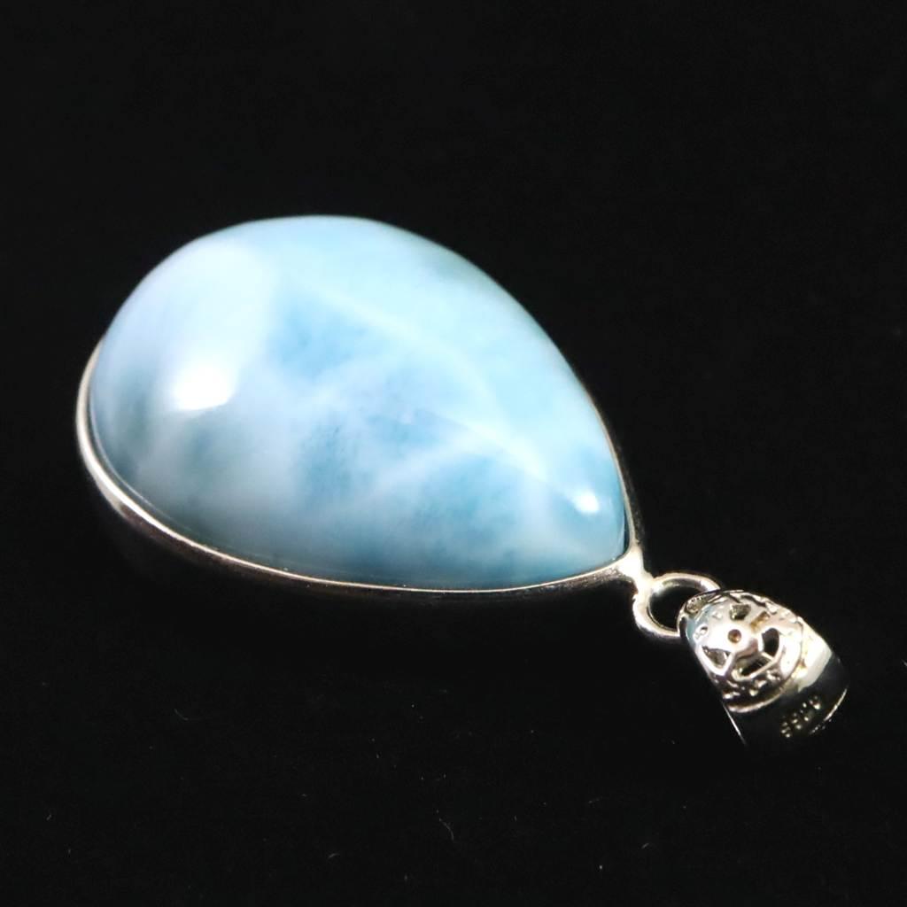 ラリマー AA 23mmペアシェイプ ペンダント 8.5g #58097 | 4枚目