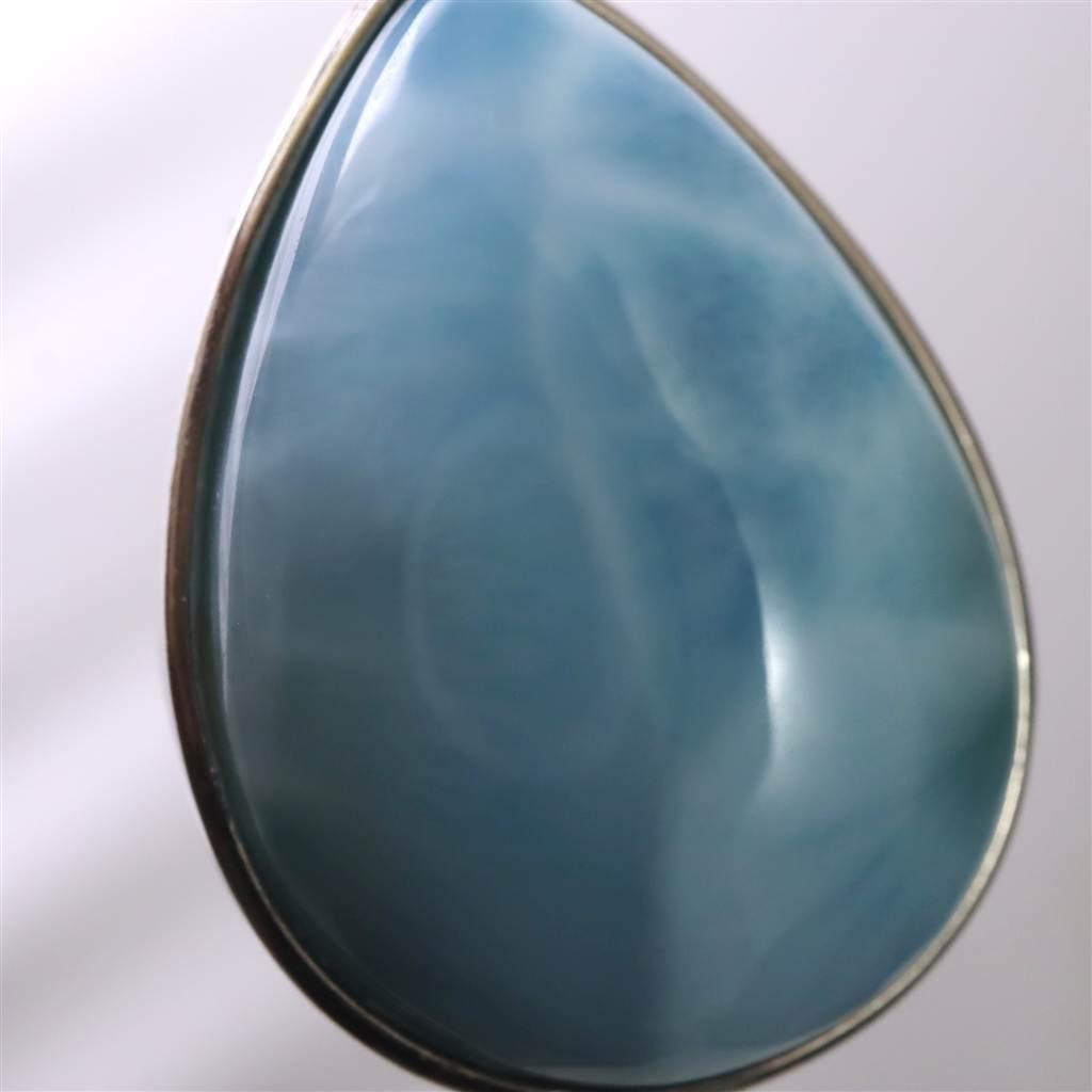 ラリマー AA 23mmペアシェイプ ペンダント 8.5g #58097 | 6枚目