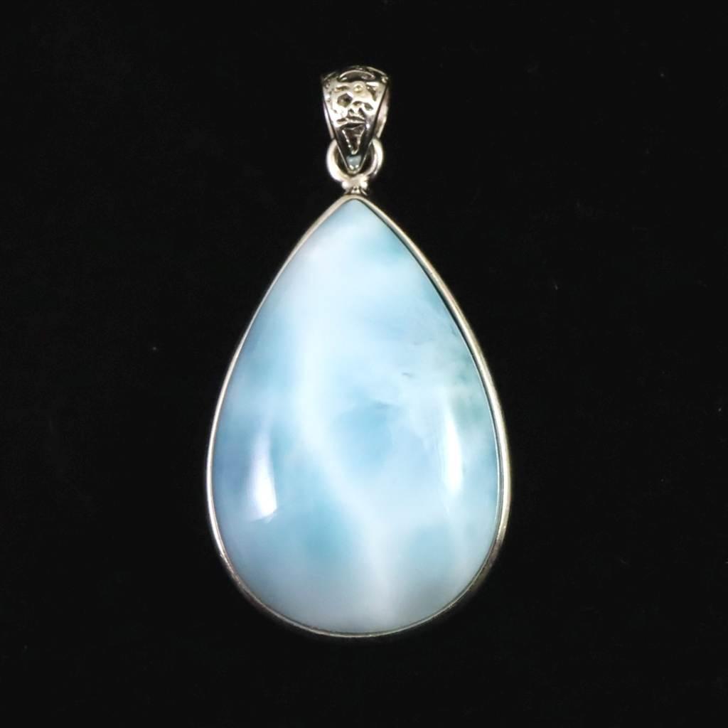 ラリマー AA 26mmペアシェイプ ペンダント 8.3g #468501枚目の画像