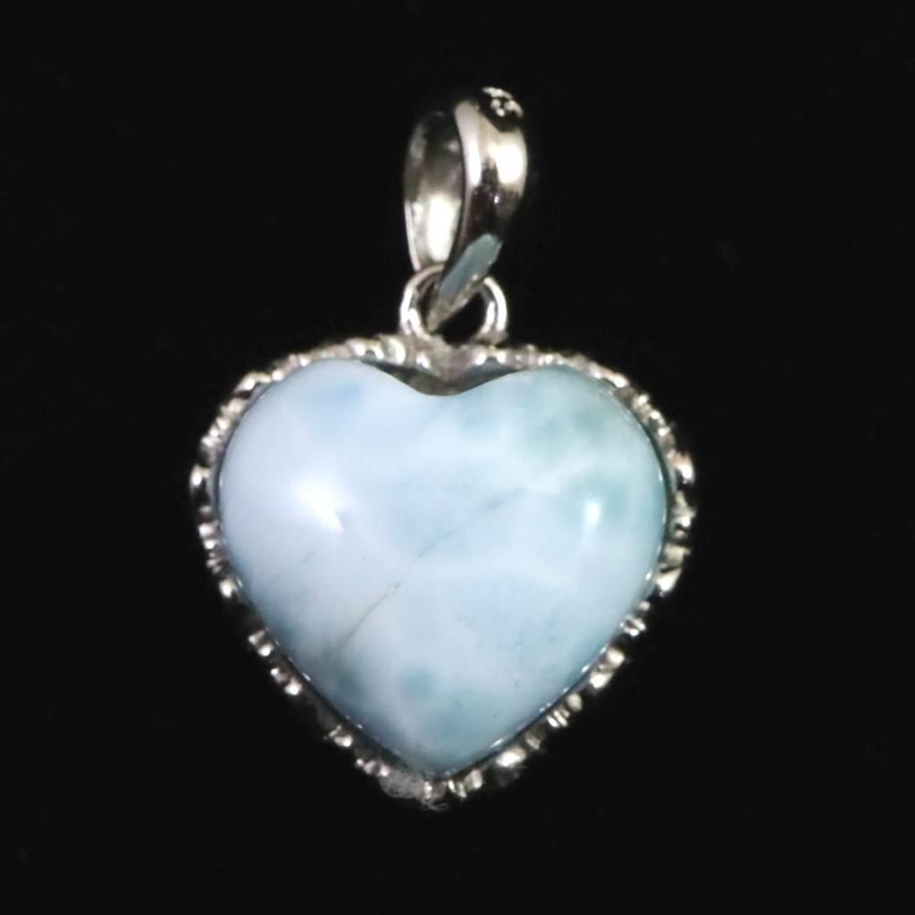 ラリマー AA 12mmハート ペンダント 2.3g #319811枚目の画像