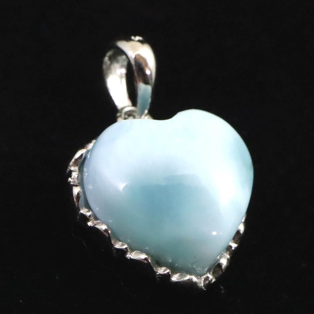 ラリマー AA 12mmハート ペンダント 2.3g #72146 | 2枚目