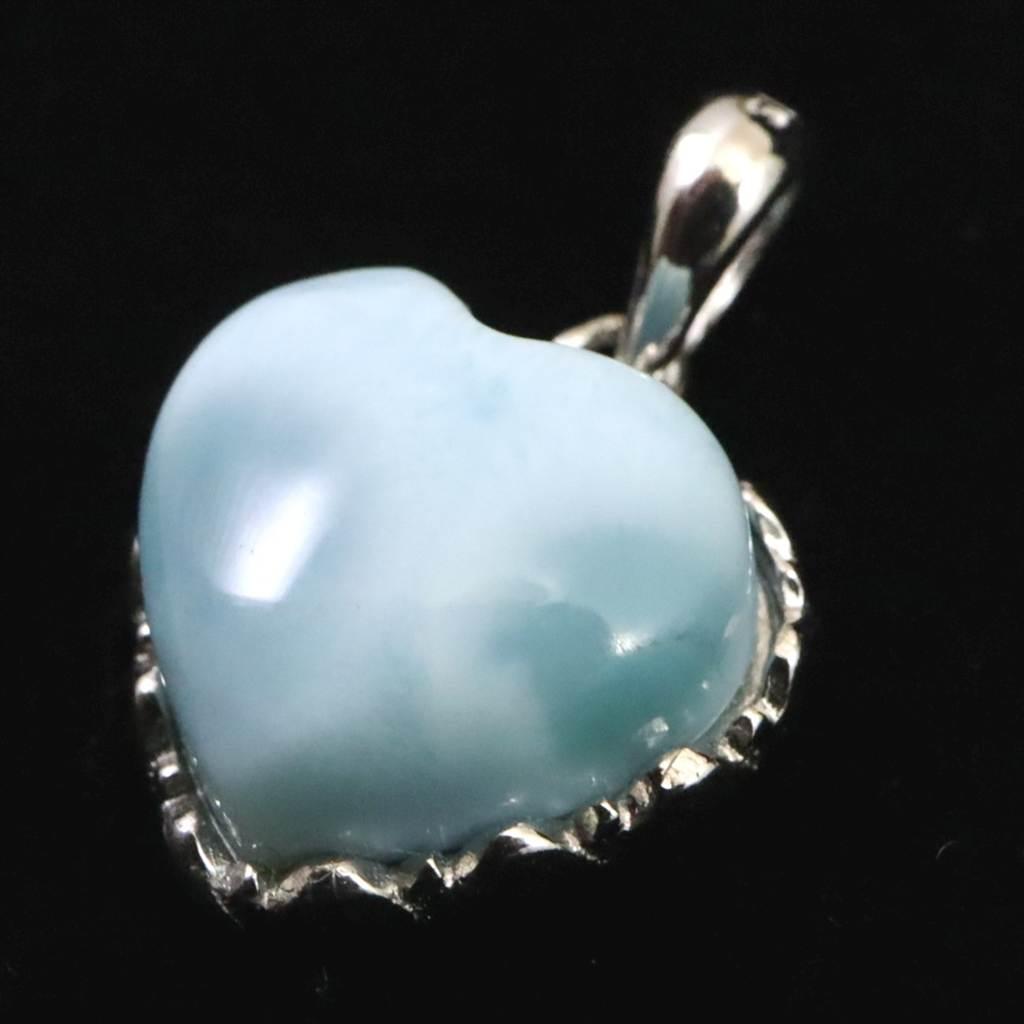 ラリマー AA 12mmハート ペンダント 2.3g #72146 | 3枚目