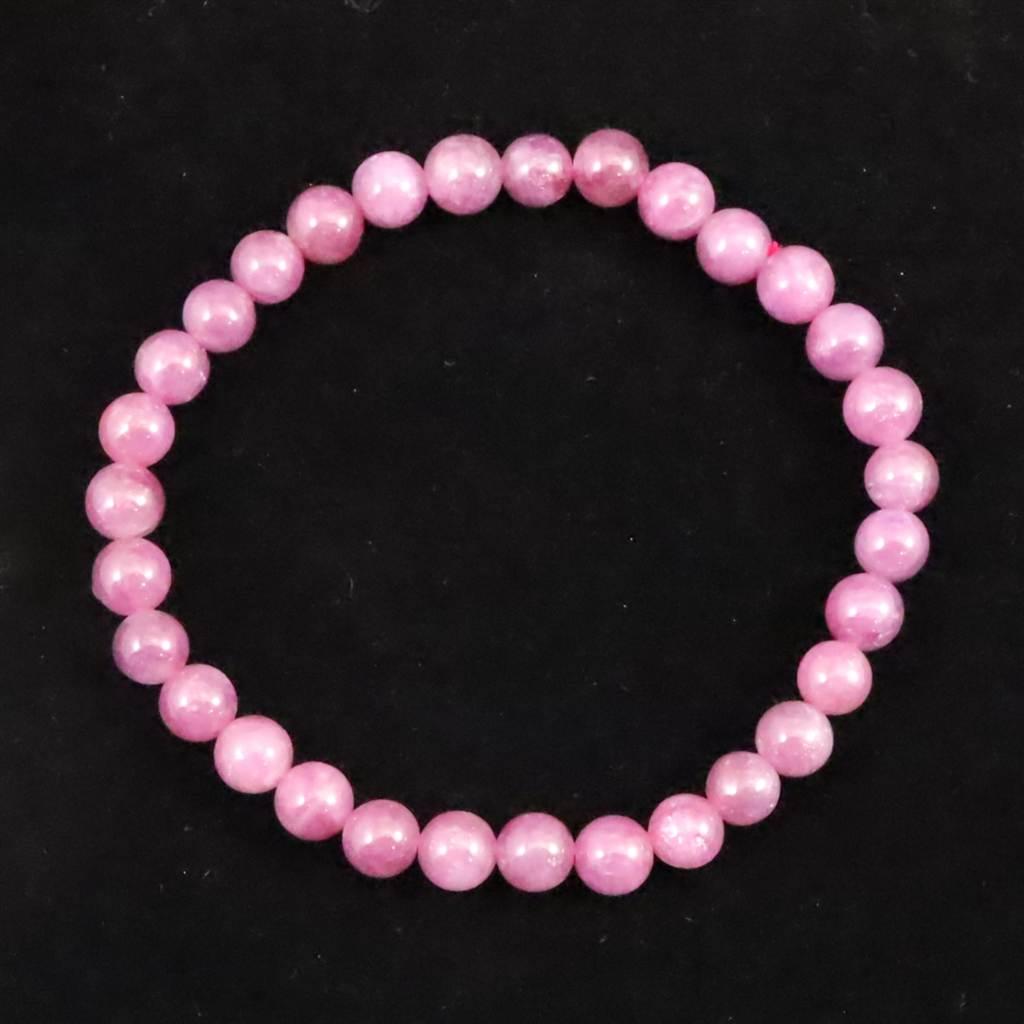 天然ルビー 蛍光 6mm玉 ブレスレット 14.3g #187551枚目の画像