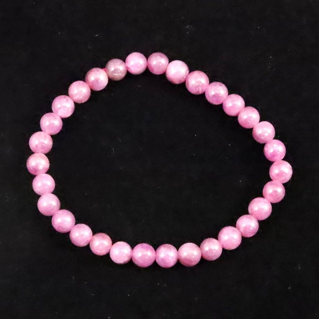 天然ルビー 蛍光 6mm玉 ブレスレット 13.9g #393011枚目の画像