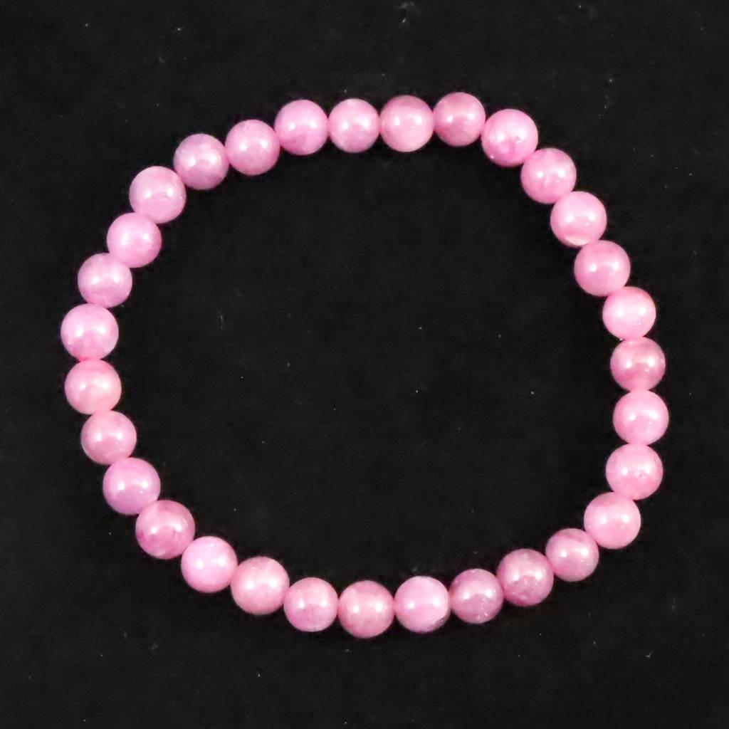 天然ルビー 蛍光 6mm玉 ブレスレット 14.2g #178751枚目の画像