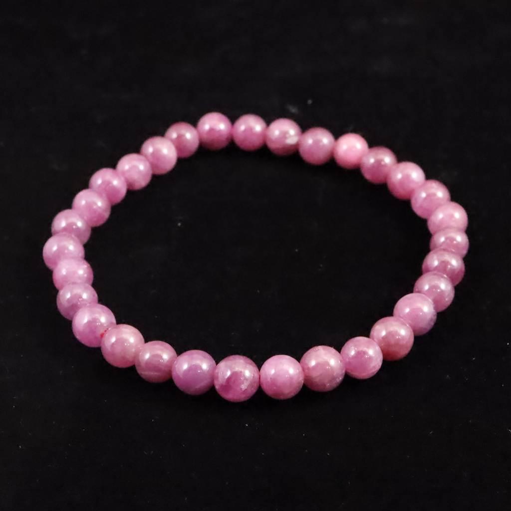 天然ルビー 蛍光 6mm玉 ブレスレット 14.2g #17875 | 4枚目