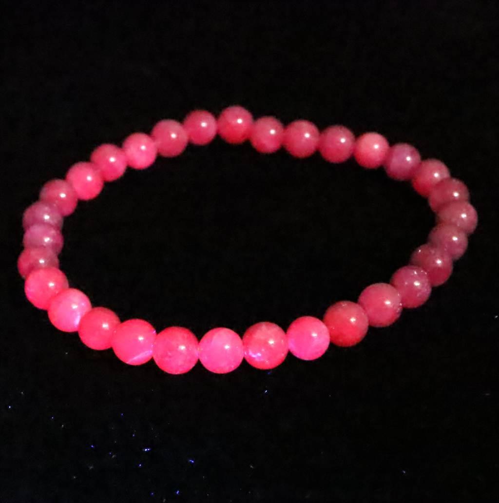 天然ルビー 蛍光 6mm玉 ブレスレット 14.2g #17875 | 6枚目