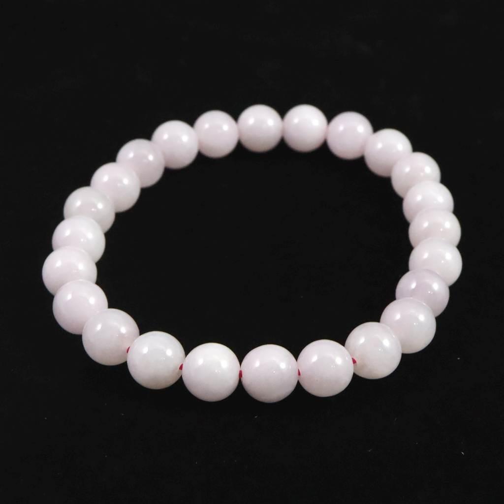 ミャンマー産 ラベンダー 翡翠 ヒスイ 7.5mmブレスレット 19.5g #89266 | 5枚目